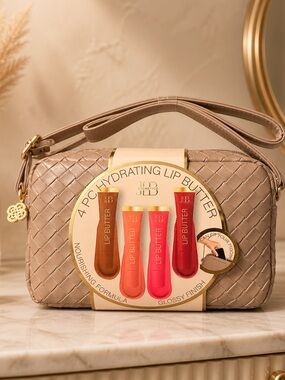 JLB Quilted Crossbody Bag + 4 Hydrating Lip Butter Set